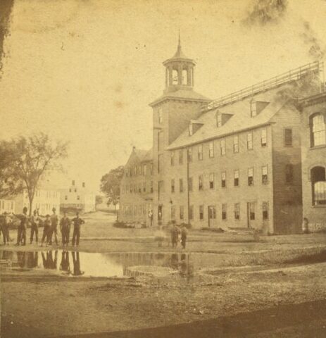 19th-century stereograph of City Mills in Norfolk, Massachusetts